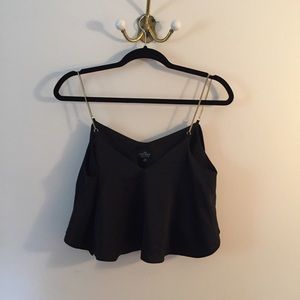 Silky black crop top